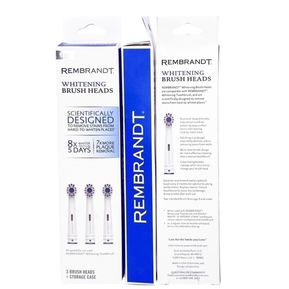 Rembrandt Replacement Toothbrush Heads Whitening Brush Three 3-packs New in Box - Picture 2 of 4